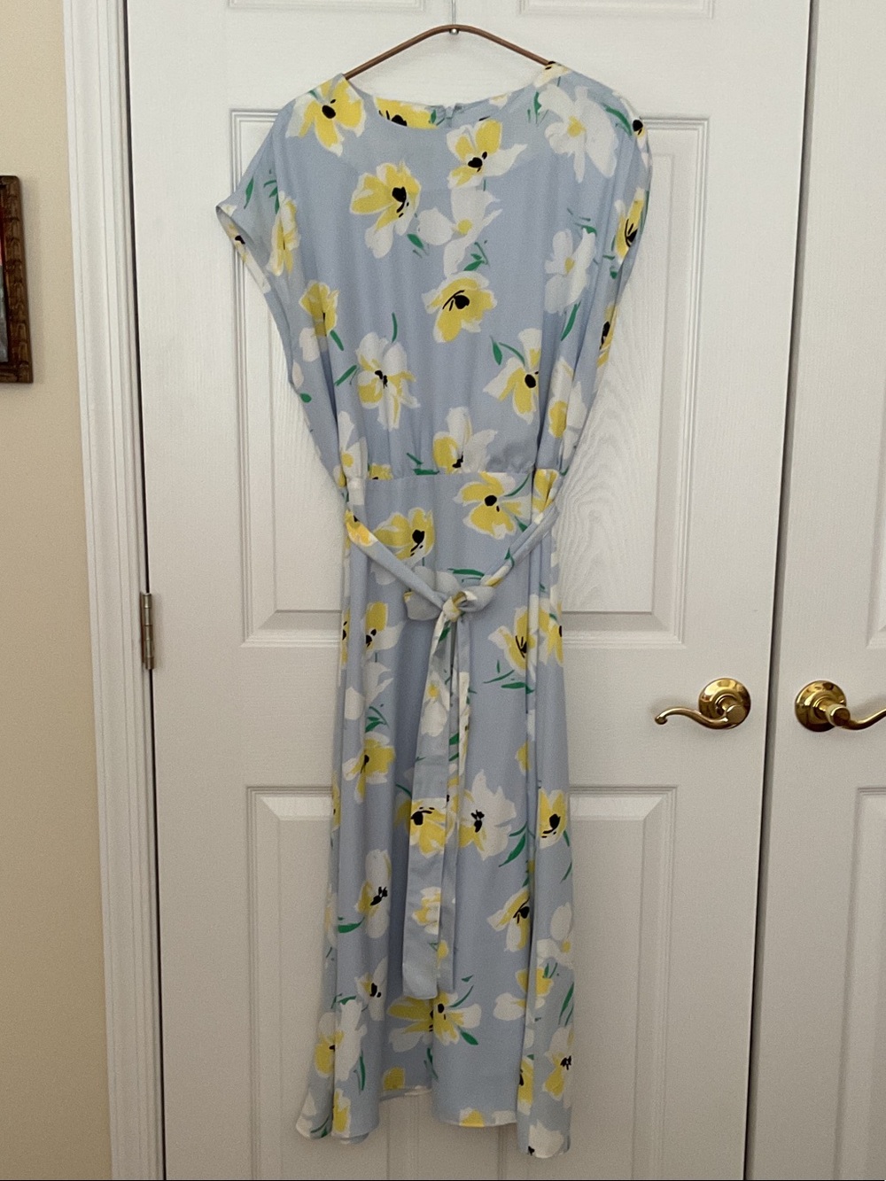 Ann Taylor Pale Blue Floral Tie-Waist Maxi Dress - Picture 1 of 4